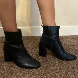 Coach black leather booties